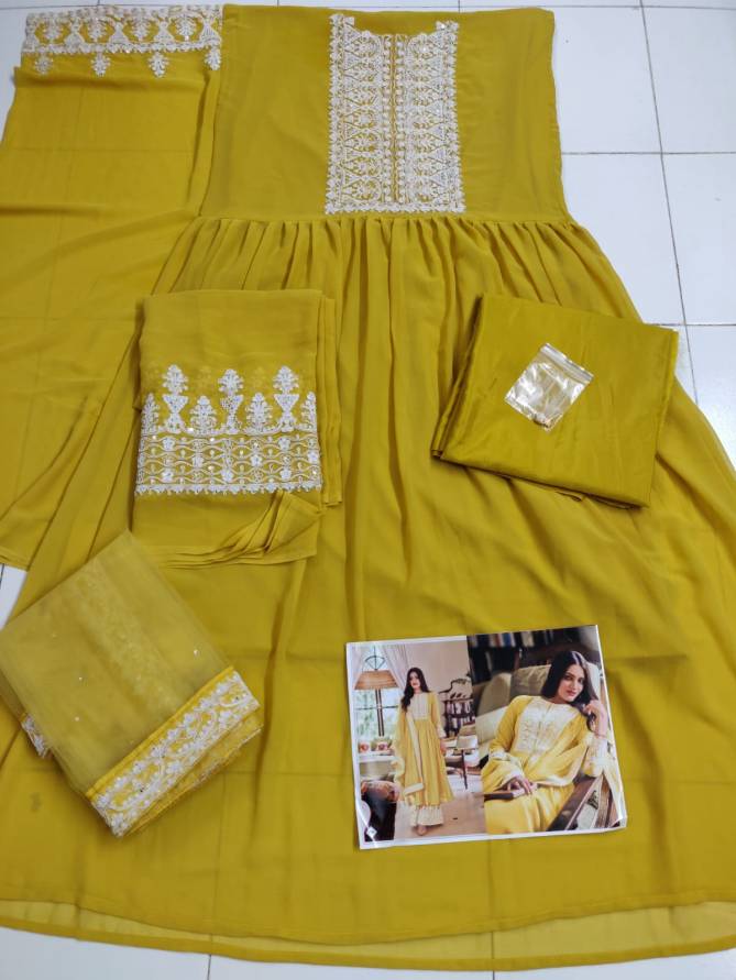 Eba Dilnor Heavy Fox Georgette With Embrodery Cotton Thred & Siquance Work and Codding work Salwaar Suit